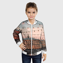 Бомбер детский Новогодний зимний Питер, цвет: 3D-белый — фото 2