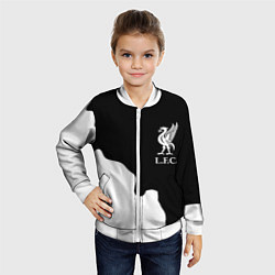 Бомбер детский Ливерпуль краски разводы, цвет: 3D-белый — фото 2