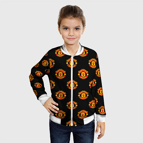 Детский бомбер Manchester United Pattern / 3D-Белый – фото 4