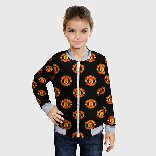 Детский бомбер Manchester United Pattern / 3D-Серый – фото 4