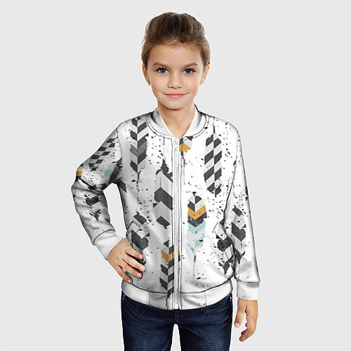 Детский бомбер Перья / 3D-Белый – фото 4