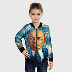 Бомбер детский Ленин Ван Гога, цвет: 3D-черный — фото 2