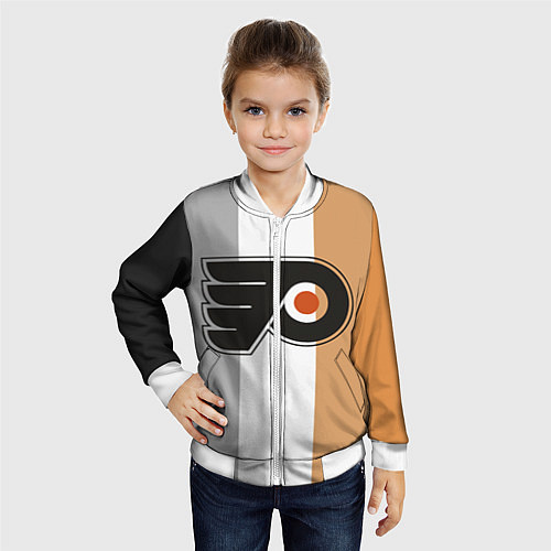 Детский бомбер Philadelphia Flyers / 3D-Белый – фото 4