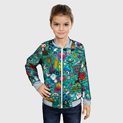 Бомбер детский Стикербомбинг, цвет: 3D-серый — фото 2