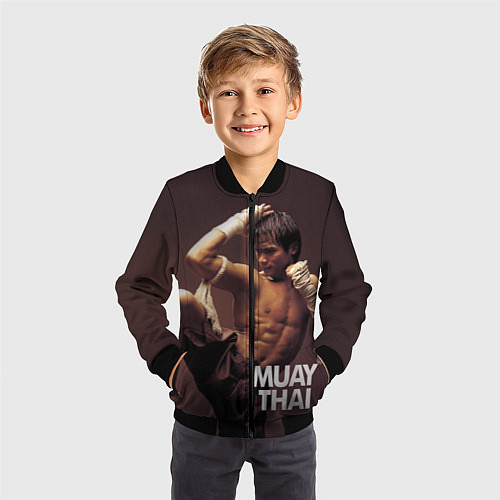 Детский бомбер Муай тай боец / 3D-Черный – фото 3
