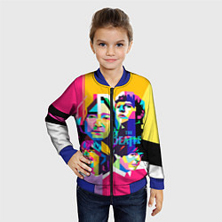 Бомбер детский The Beatles: Poly-art, цвет: 3D-синий — фото 2