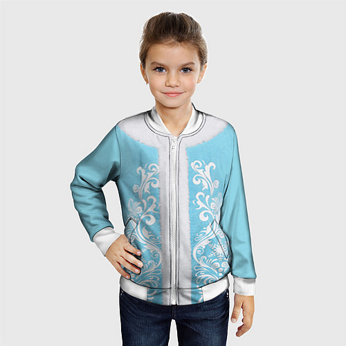Детский бомбер Снегурочка / 3D-Белый – фото 4