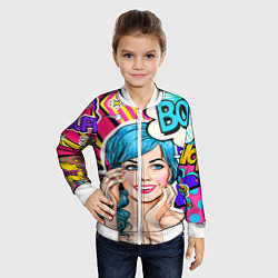 Бомбер детский Pop art, цвет: 3D-белый — фото 2