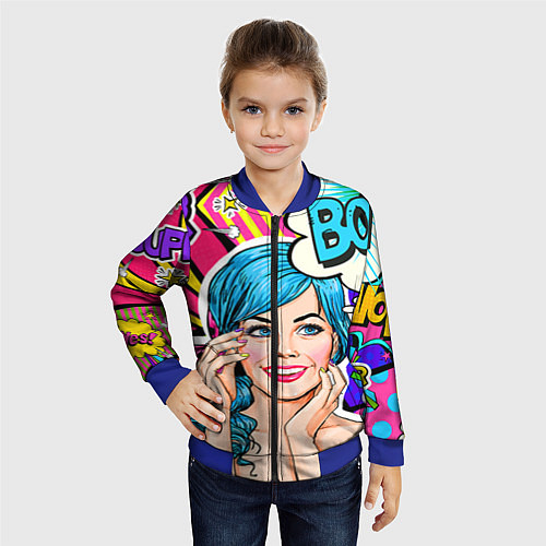 Детский бомбер Pop art / 3D-Синий – фото 4
