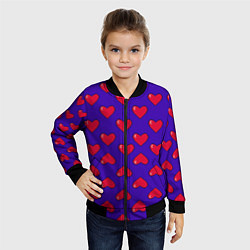 Бомбер детский Hearts Pattern, цвет: 3D-черный — фото 2