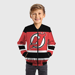 Бомбер детский New Jersey Devils, цвет: 3D-черный — фото 2