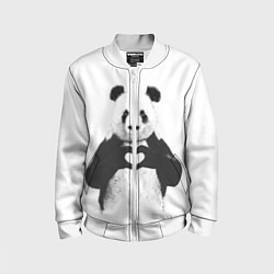 Бомбер детский Panda Love, цвет: 3D-белый