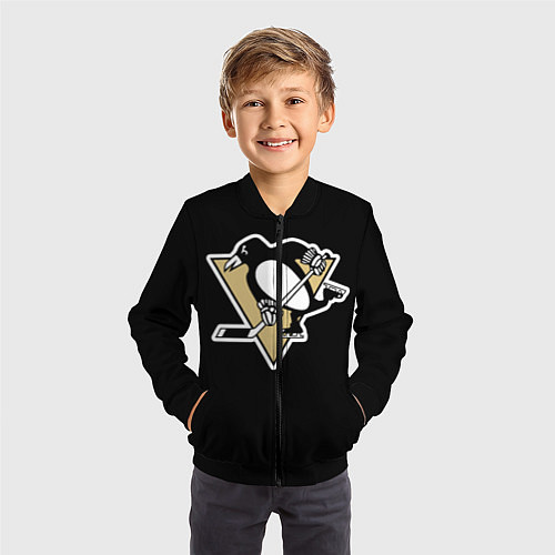 Детский бомбер Pittsburgh Penguins: Malkin / 3D-Черный – фото 3
