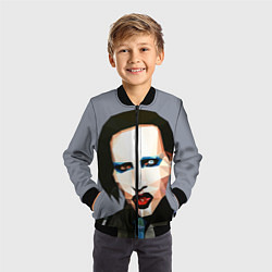 Бомбер детский Mаrilyn Manson Art, цвет: 3D-черный — фото 2