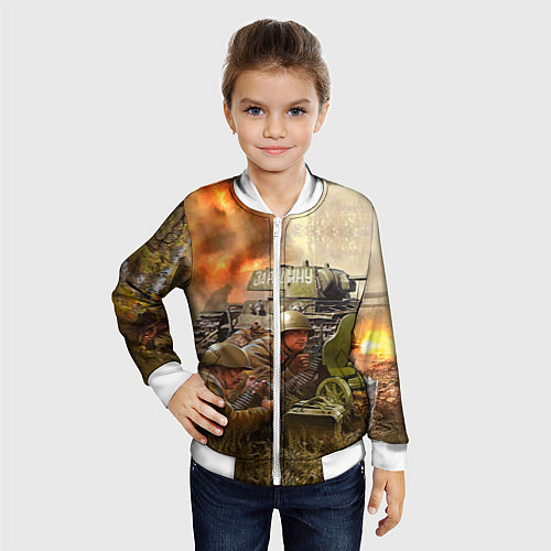 Детский бомбер День победы / 3D-Белый – фото 4