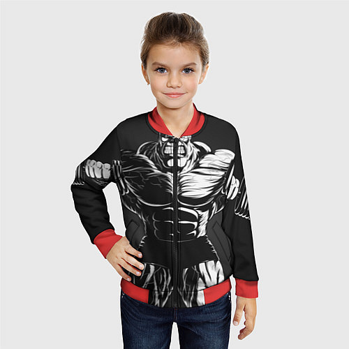Детский бомбер Bodybuilder / 3D-Красный – фото 4