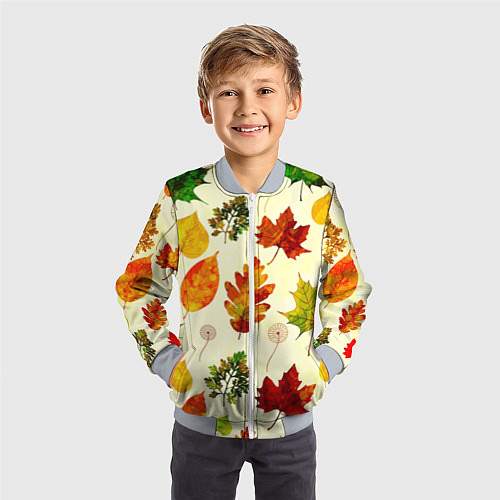 Детский бомбер Осень / 3D-Серый – фото 3