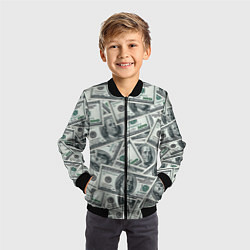 Бомбер детский Банкноты, цвет: 3D-черный — фото 2