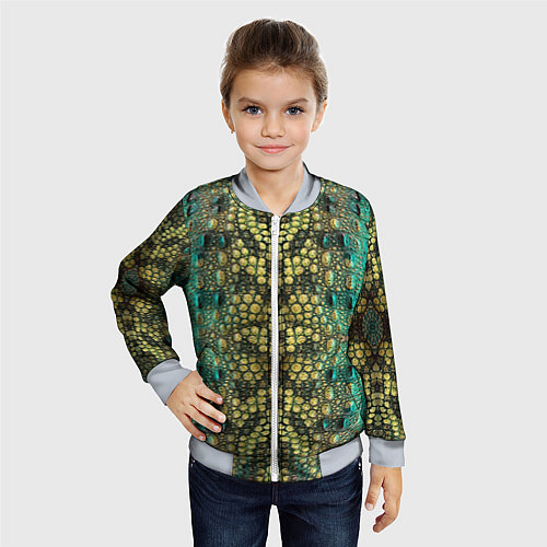 Детский бомбер Крокодил / 3D-Серый – фото 4