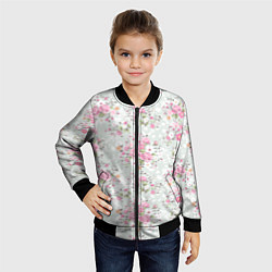 Бомбер детский Flower pattern, цвет: 3D-черный — фото 2