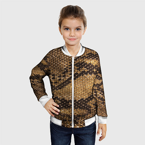 Детский бомбер Змеиная кожа / 3D-Белый – фото 4