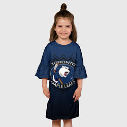 Платье клеш для девочки Toronto Maple Leafs, цвет: 3D-принт — фото 2