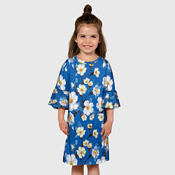 Платье клеш для девочки Цветы ретро 5, цвет: 3D-принт — фото 2
