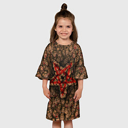 Платье клеш для девочки DOOM: Pentagramm, цвет: 3D-принт — фото 2