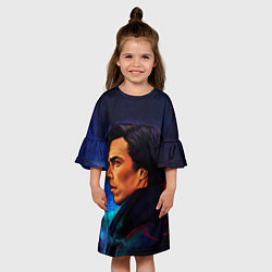 Платье клеш для девочки Шерлок, цвет: 3D-принт — фото 2