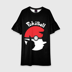 Платье клеш для девочки Pokeball, цвет: 3D-принт