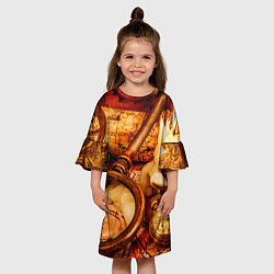Платье клеш для девочки В поисках приключений, цвет: 3D-принт — фото 2