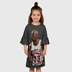 Платье клеш для девочки Bulls 23: Jordan, цвет: 3D-принт — фото 2