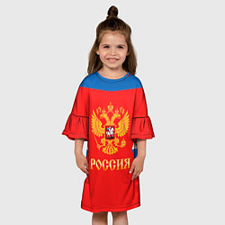 Платье клеш для девочки Сборная РФ: домашняя форма, цвет: 3D-принт — фото 2