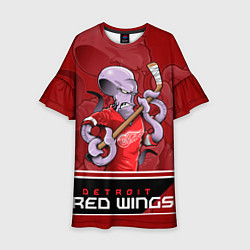 Платье клеш для девочки Detroit Red Wings, цвет: 3D-принт