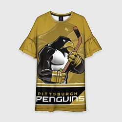 Платье клеш для девочки Pittsburgh Penguins, цвет: 3D-принт