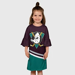 Платье клеш для девочки Anaheim Ducks, цвет: 3D-принт — фото 2