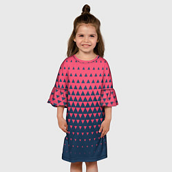 Платье клеш для девочки Узор из треугольников, цвет: 3D-принт — фото 2