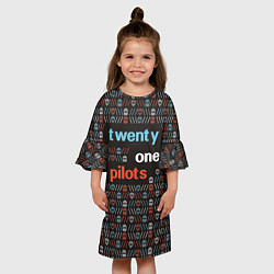 Платье клеш для девочки Twenty One Pilots, цвет: 3D-принт — фото 2