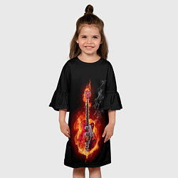Платье клеш для девочки Огония страсти, цвет: 3D-принт — фото 2
