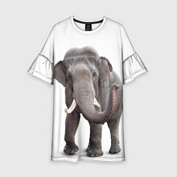 Платье клеш для девочки Большой слон, цвет: 3D-принт