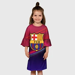 Платье клеш для девочки ФК Барселона, цвет: 3D-принт — фото 2