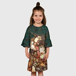 Платье клеш для девочки Воин крепости, цвет: 3D-принт — фото 2