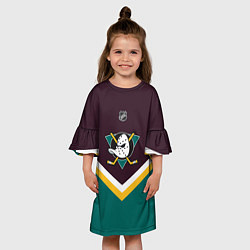 Платье клеш для девочки NHL: Anaheim Ducks, цвет: 3D-принт — фото 2