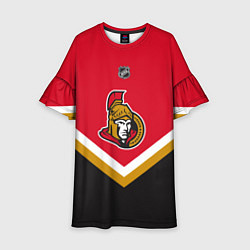 Платье клеш для девочки NHL: Ottawa Senators, цвет: 3D-принт