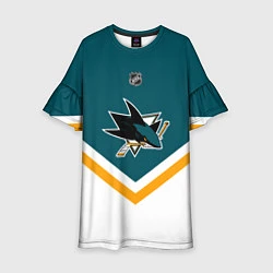 Платье клеш для девочки NHL: San Jose Sharks, цвет: 3D-принт