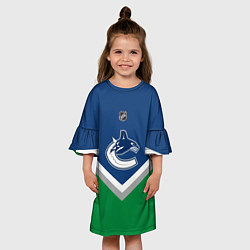 Платье клеш для девочки NHL: Vancouver Canucks, цвет: 3D-принт — фото 2