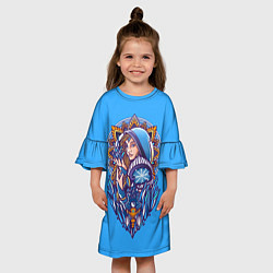 Платье клеш для девочки Crystal Maiden: Ice Magic, цвет: 3D-принт — фото 2