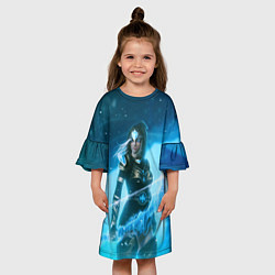 Платье клеш для девочки Мороз, цвет: 3D-принт — фото 2