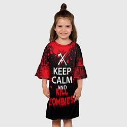 Платье клеш для девочки Keep Calm & Kill Zombies, цвет: 3D-принт — фото 2