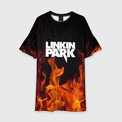 Платье клеш для девочки Linkin Park: Hell Flame, цвет: 3D-принт